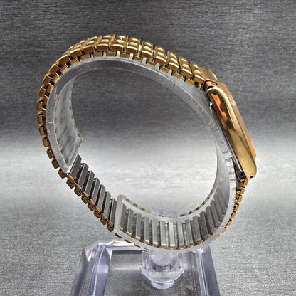 Seiko Watch Women 19mm Gold Dial Gold Tone Oval 2C20-5800 New Battery Vintage p8