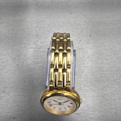 Seiko Watch Women 24mm White Dial Gold Tone Round 3Y02-0B50 New Battery Vintage4