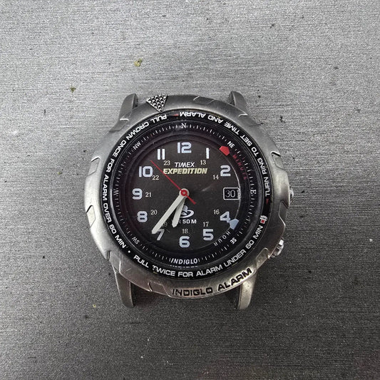 Timex Shenmue Watch Men 39mm Black Dial Silver Date Alarm READ!!!!!! New Battery0