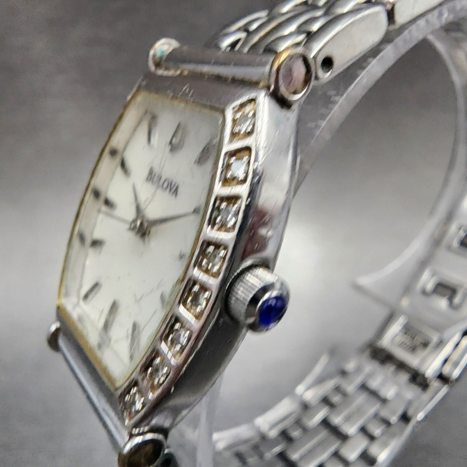 Bulova Watch Women 22mm MOP Dial Stainless Steel Tonneau 96R39 New Battery2