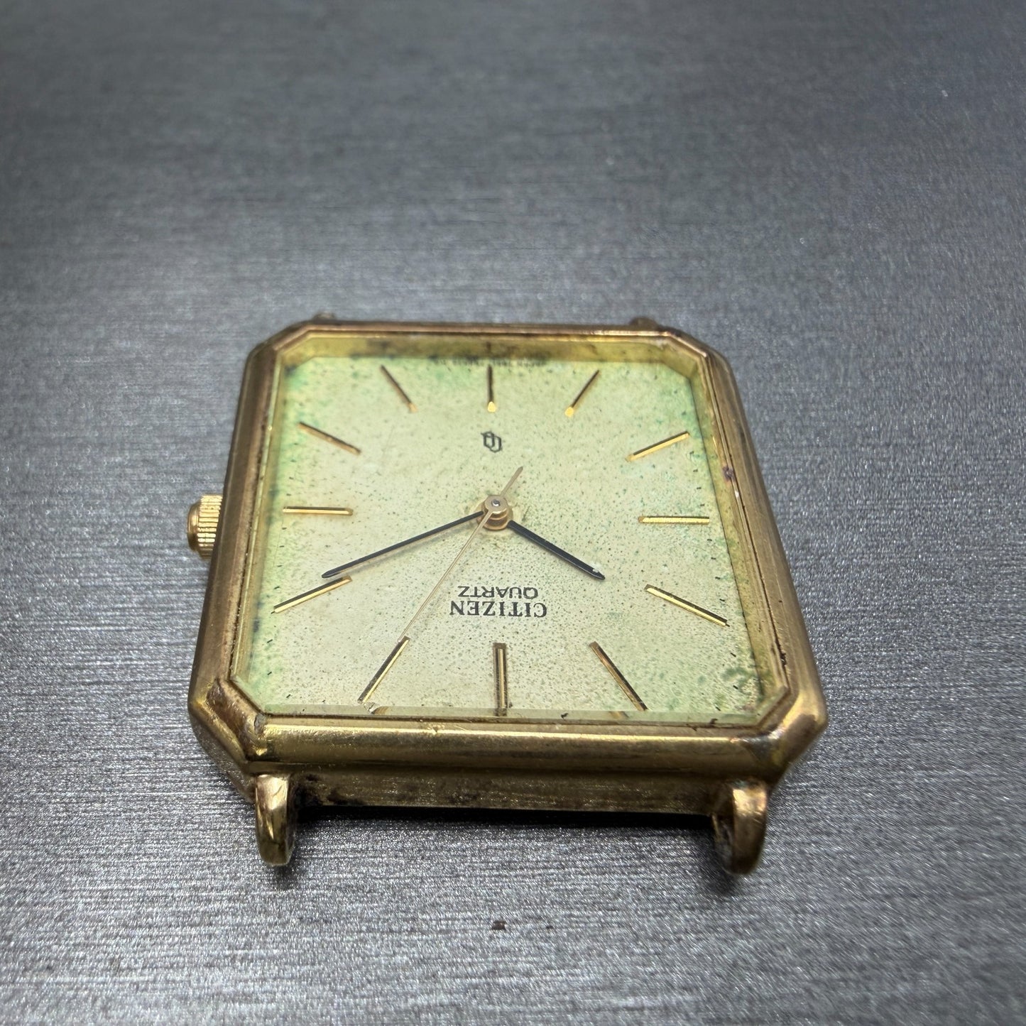 Citizen CQ Watch Men 28mm Champagne Dial Gold Tone Octagon 4-796560 PARTS5