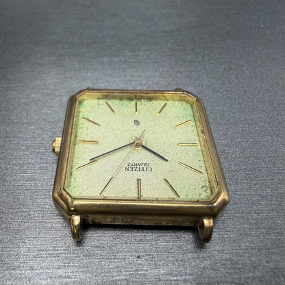 Citizen CQ Watch Men 28mm Champagne Dial Gold Tone Octagon 4-796560 PARTS5
