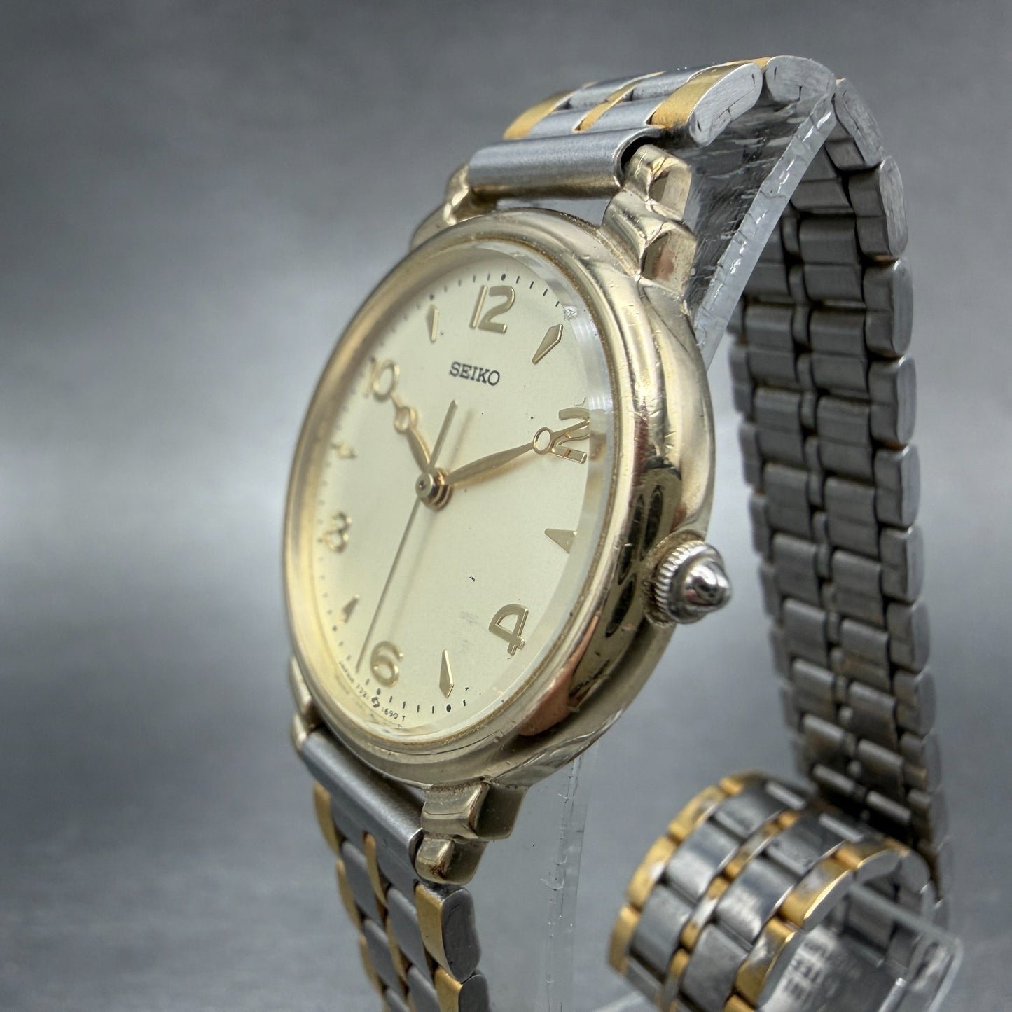 Seiko Watch Women 26mm Champagne Dial Two Tone Round 7321-035A New Battery2