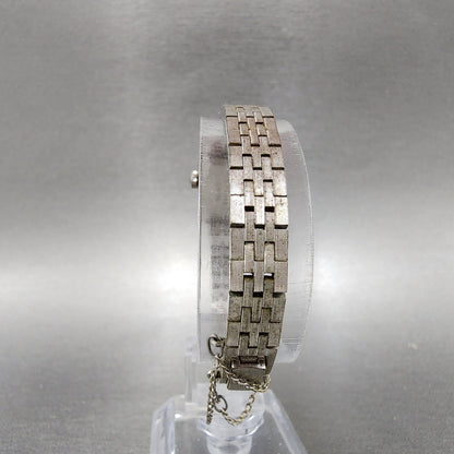 Seiko Watch Women 17mm Silver Dial Gold Plated Oval Manual Wind 17-7100 Runs
