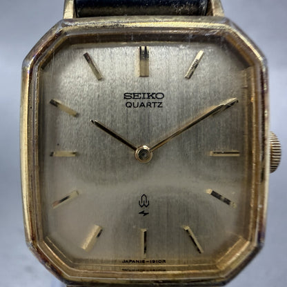 Seiko Tank Watch Women 22mm Champagne Dial Gold Tone 166030 New Battery1