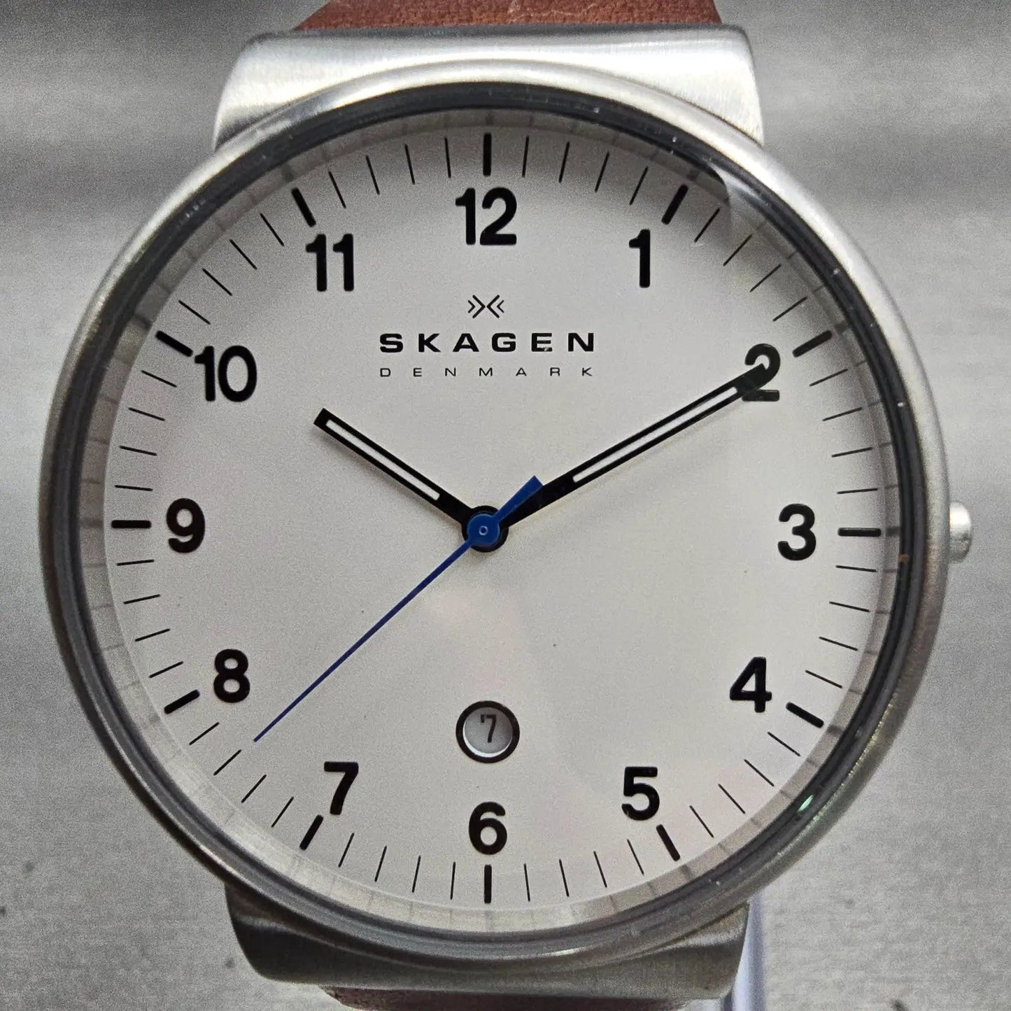 Skagen Ancher Watch Men 40mm White Dial Silver Tone Date SKW6082 New Battery1