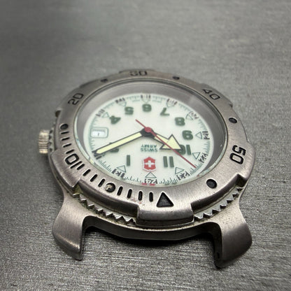 Swiss Army Sports Line Watch Men 37mm White Dial Silver Tone Date Backlight PART5