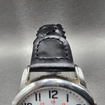 Timex Easy Reader Watch Men 35mm White Dial Silver Daydate T20461 New Battery 784