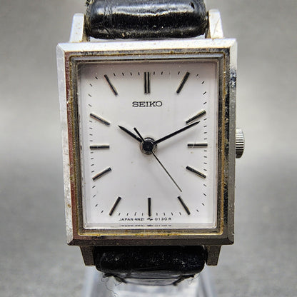 Seiko Tank Watch Women 18mm White Dial Silver Tone 4n215010 New Battery1