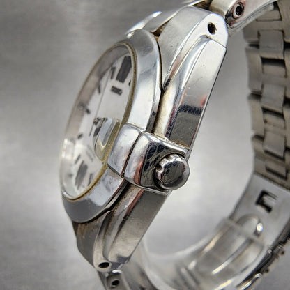 Seiko Perpetual Calendar Watch Men 39mm White Dial Silver Tone 8f320010 PARTS3