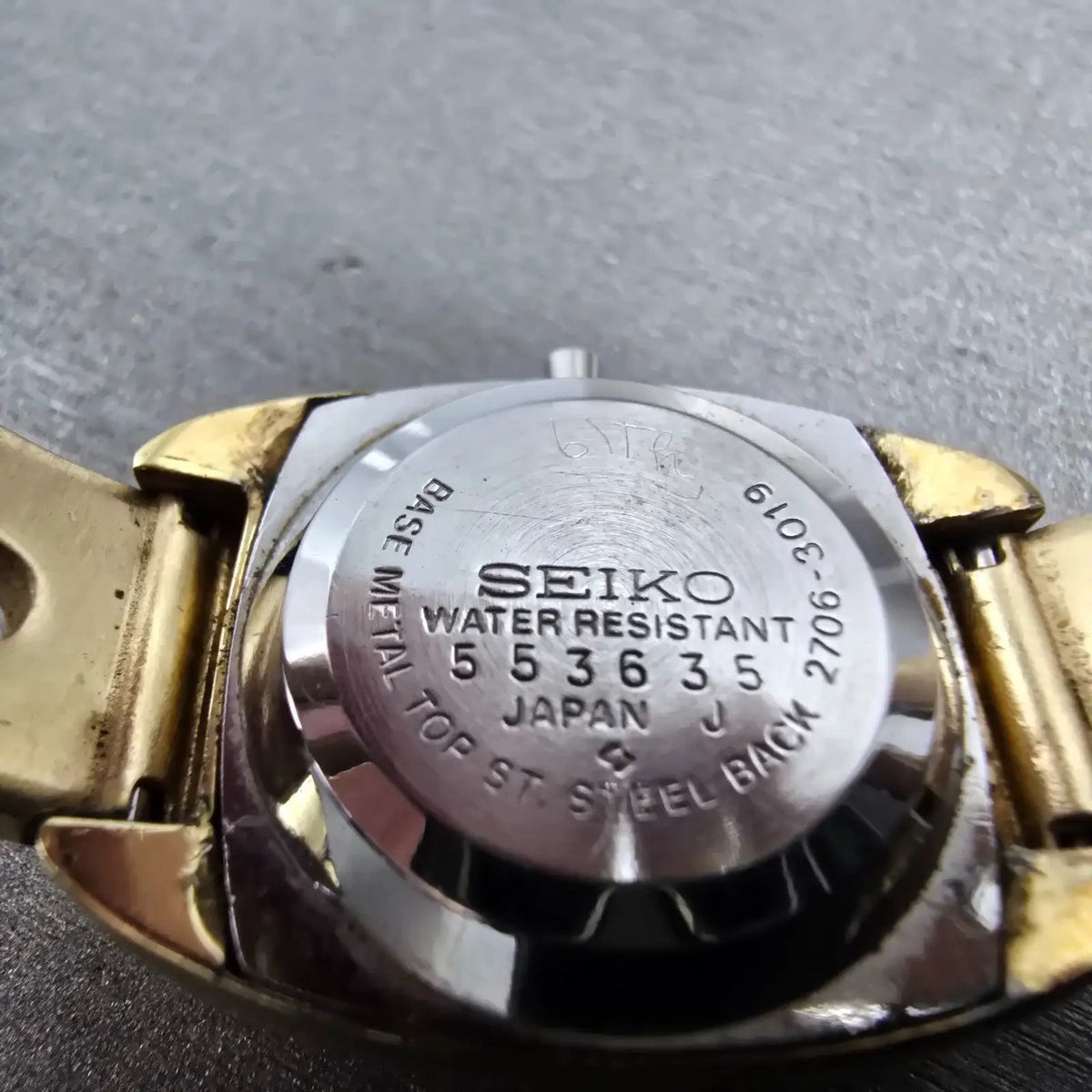 Seiko Automatic Watch Women 23mm Gold Dial Gold Plated  2706-3019 PARTS VTG10