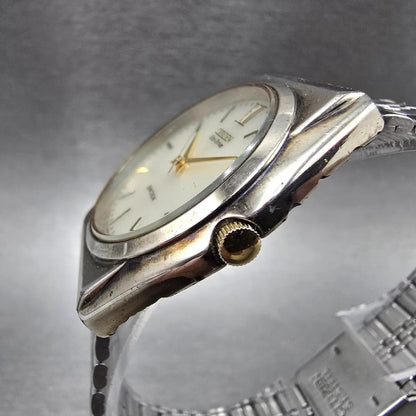 Citizen Junction Eco-Drive Watch Men 35mm Champpange Dial Two Tone Round Works P3