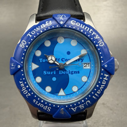 Orient Town & Country Dive Watch Men 36mm Blue Dial Silver Tone Date New Battery0