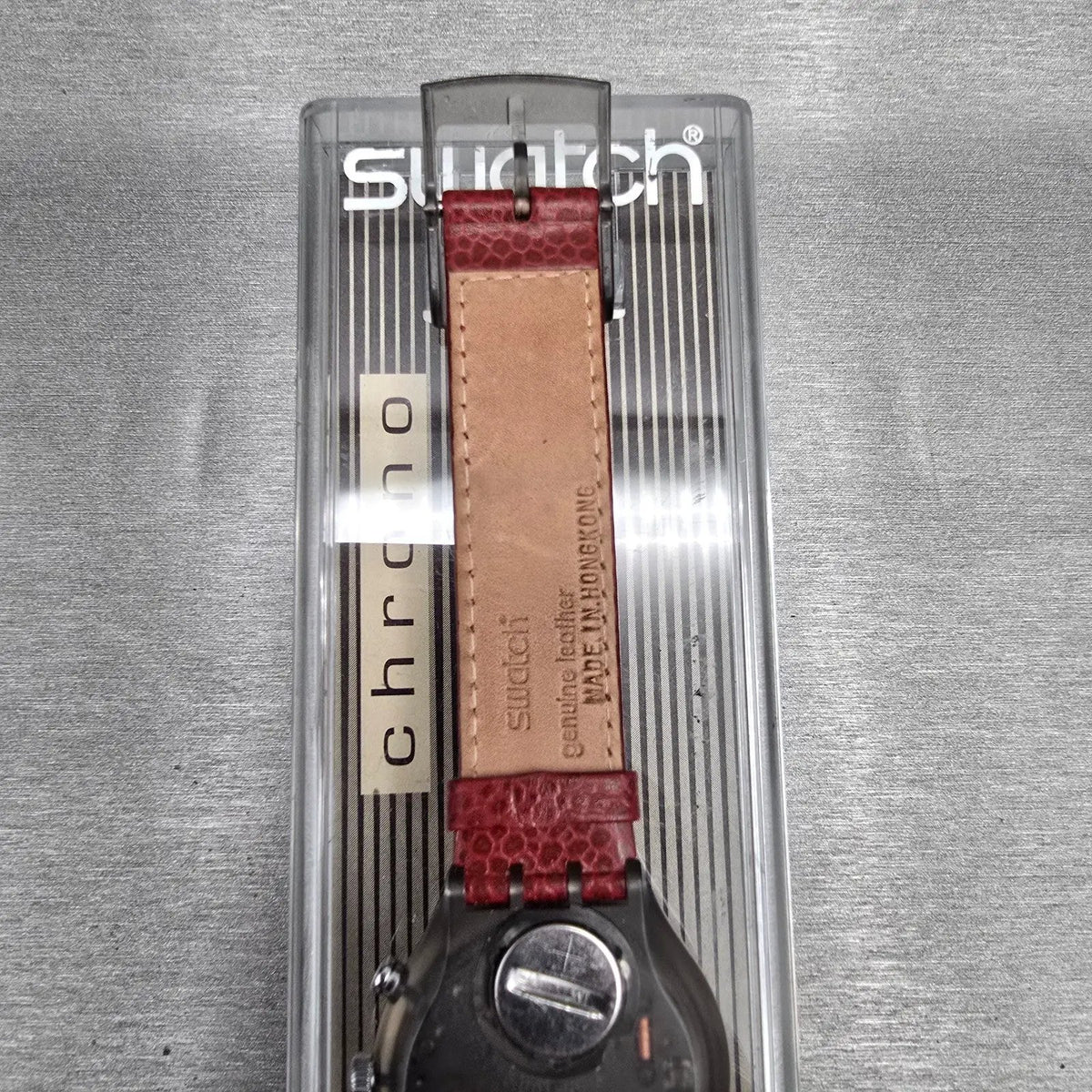 Swatch Chrono Atz Eco Watch Men 37mm Blue Dial Gray Case SCM401 New Battery NOS9