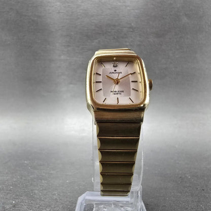 Junghans Noblesse Watch Women 19mm Silver Dial Gold Tone Rectangle New Battery5