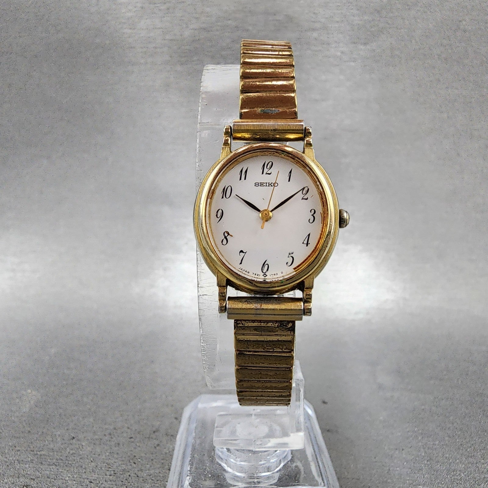 Seiko Watch Women 22mm White Dial Gold Tone Oval Bracelet 73216070 New Battery5