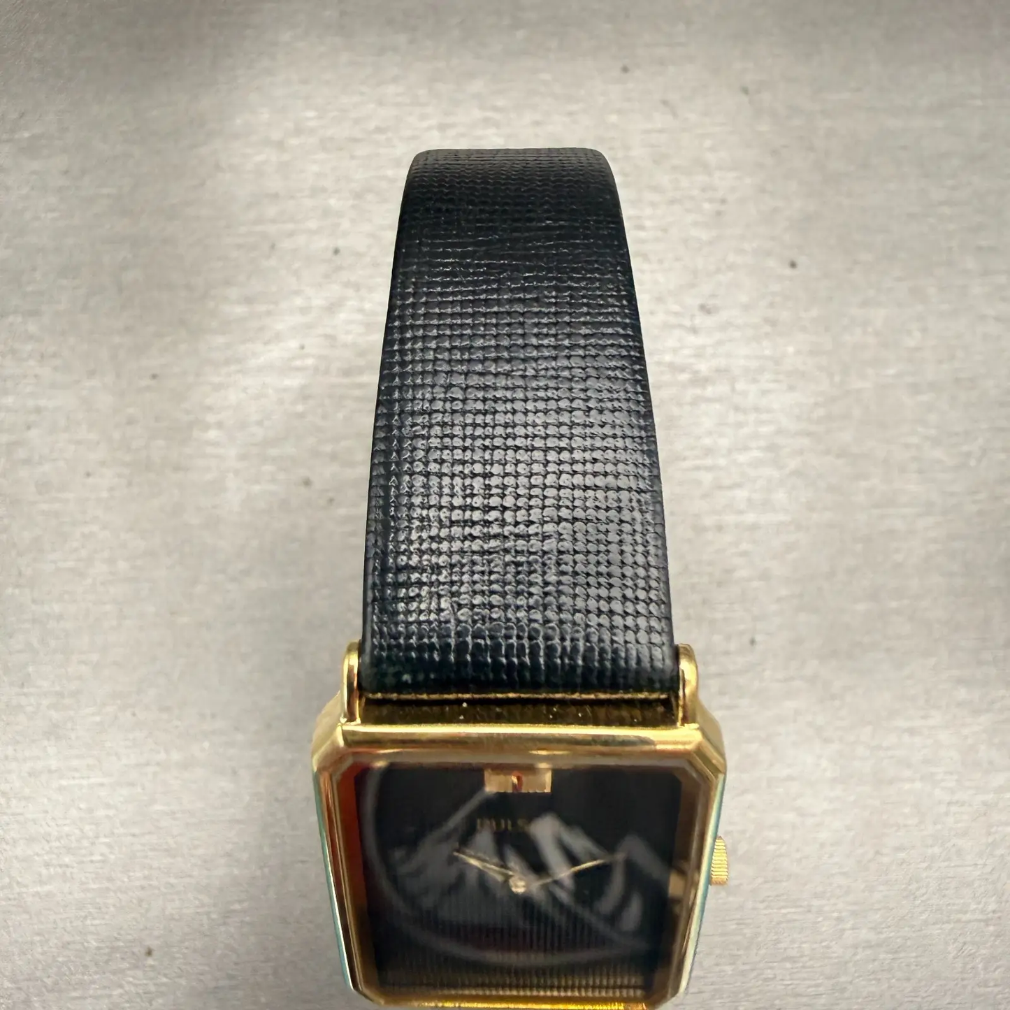 Seiko Pulsar Watch Men 25mm Black Dial Gold Tone Rectangle V800-5000 New Battery4