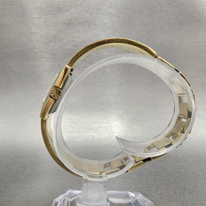 VTG Seiko Watch Women 24mm Black Dial Gold plated Rectangle Manual Wind Runs6