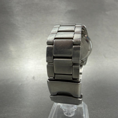 Seiko World Time ANA Watch Men 38mm Black Dial Silver Tone Date Alarm NewBattery7