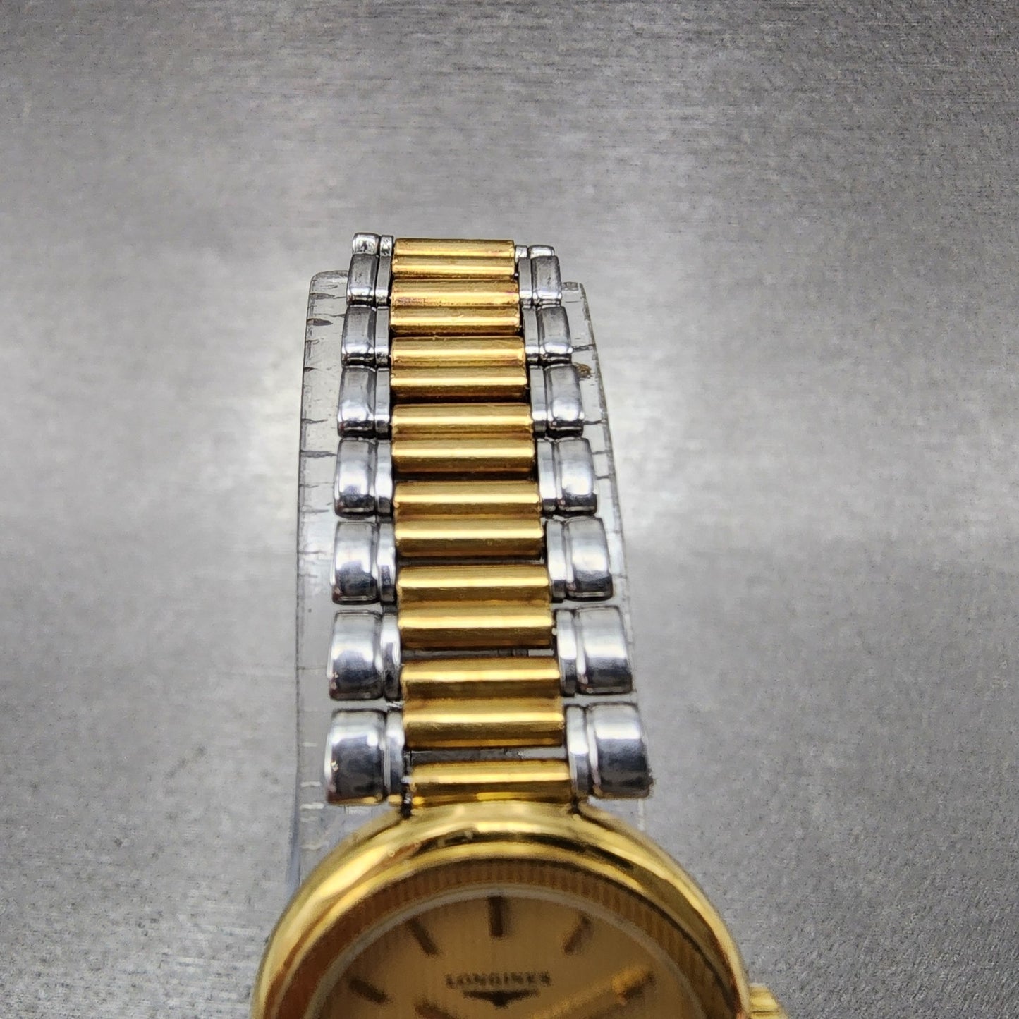 Longines Watch Women 20mm Gold Dial Two Tone Round 21852475 New Battery VTG3
