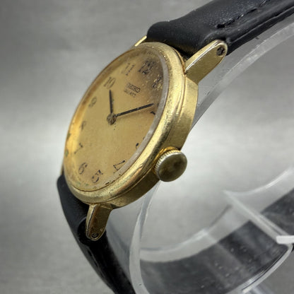 Seiko Watch Women 23mm Champagne dial Gold Tone Round 14000049 New Battery2