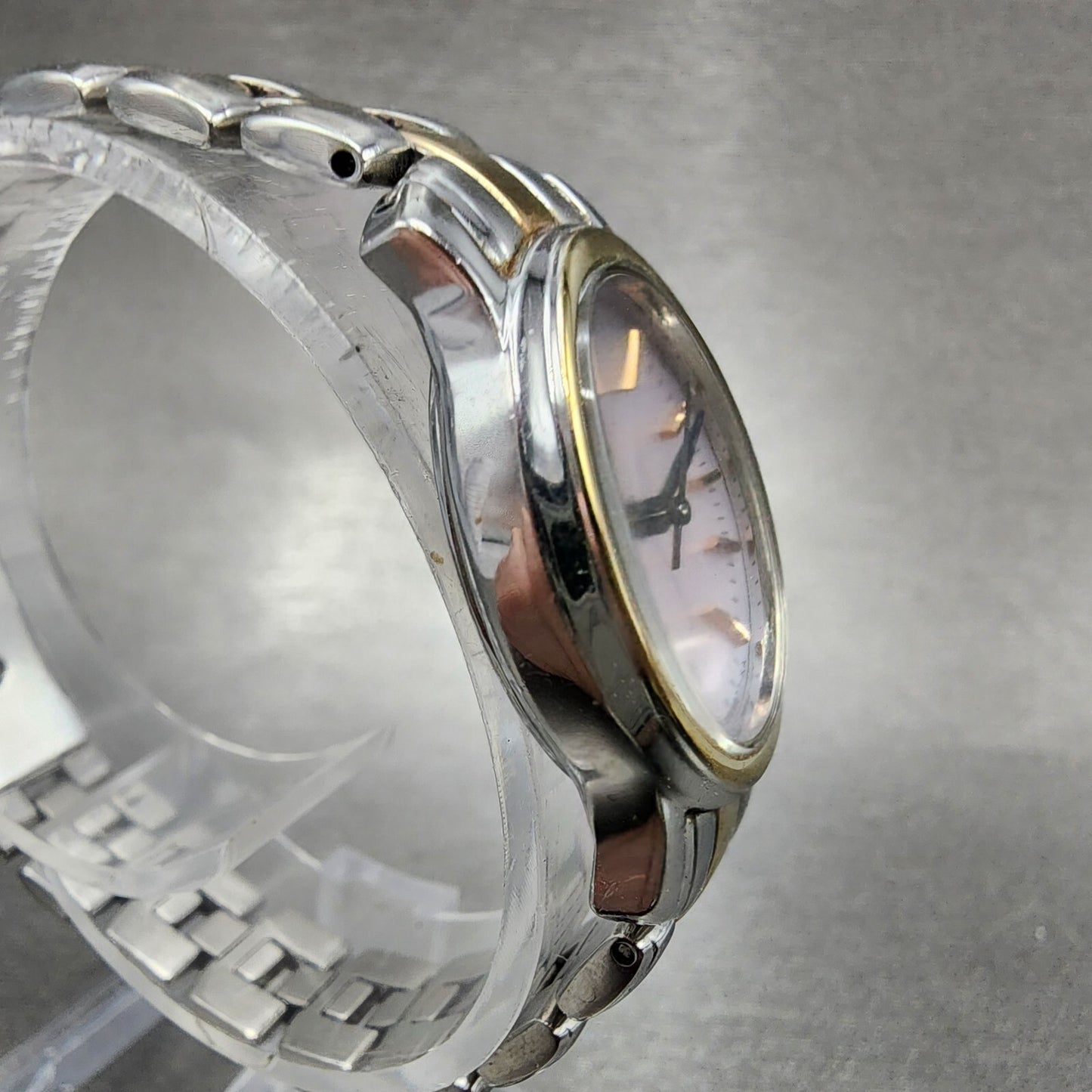 Citizen EcoDrive Watch Women 19mm MOP Dial Two Tone Oval E033K006520 Runs3
