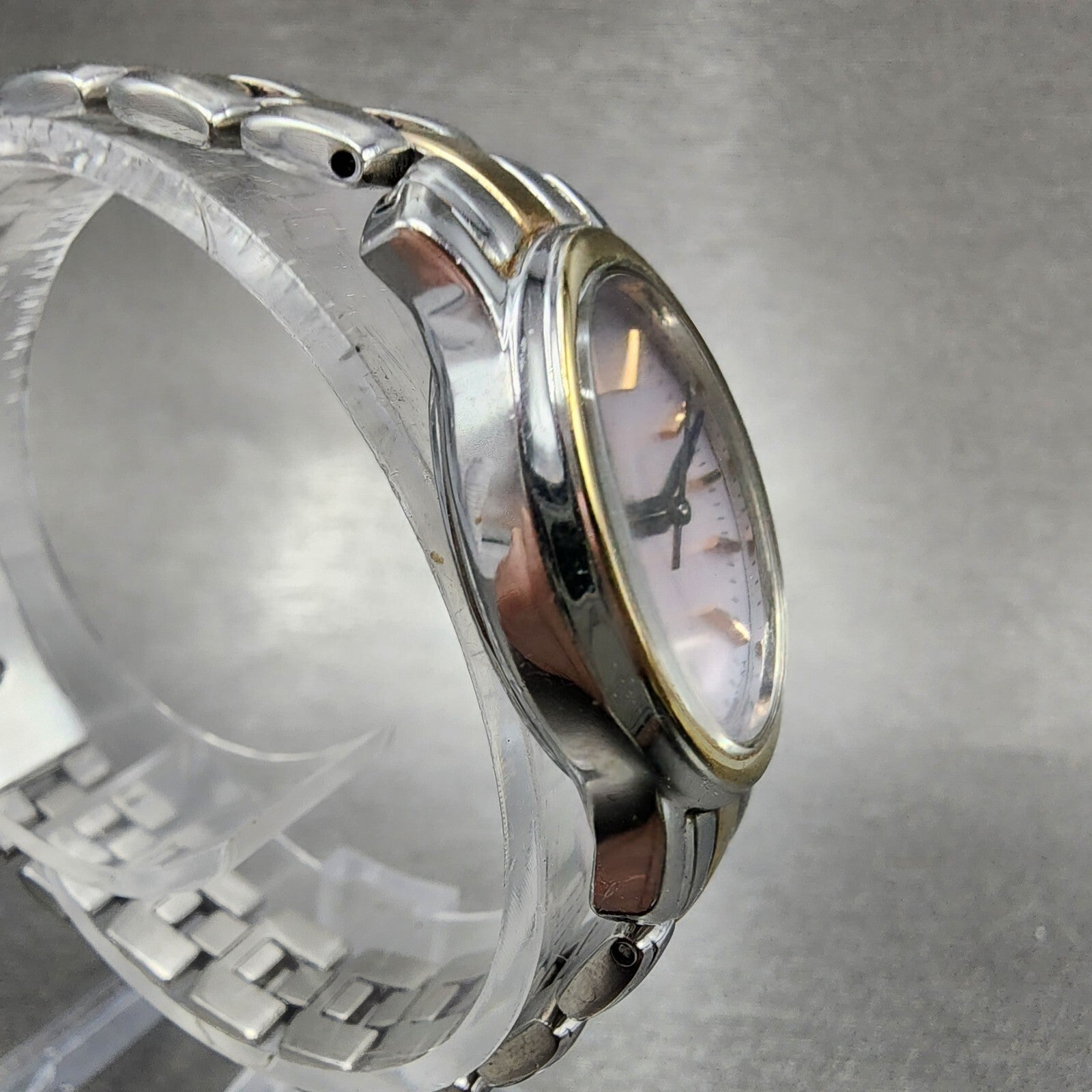 Citizen EcoDrive Watch Women 19mm MOP Dial Two Tone Oval E033K006520 Runs3
