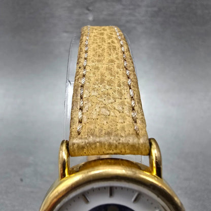 Bucherer Moonphase Watch Women 25mm White Dial Gold Tone Date READ!! New Battery4