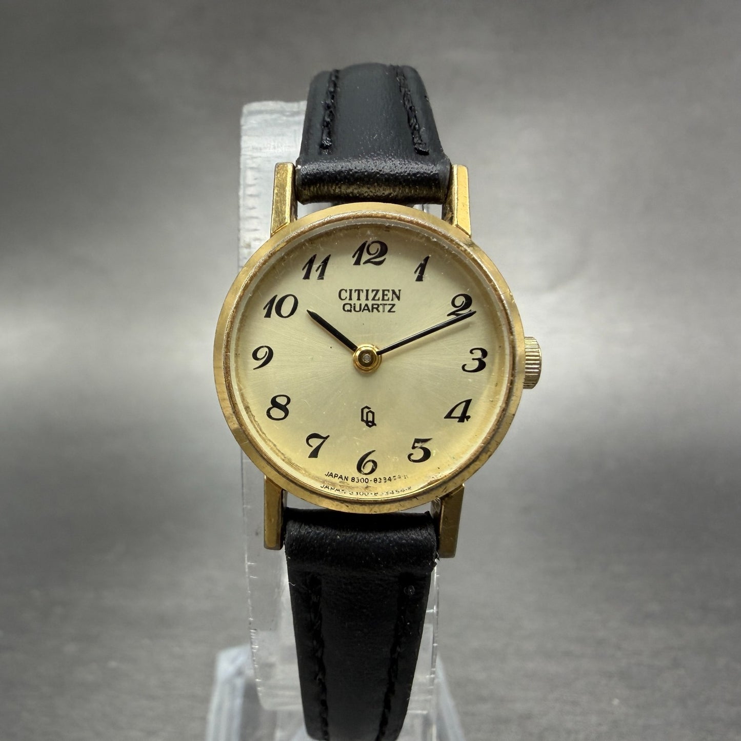Citizen CQ Watch Women 20mm Champagne Dial Gold Tone Round 4-832370 New Battery0