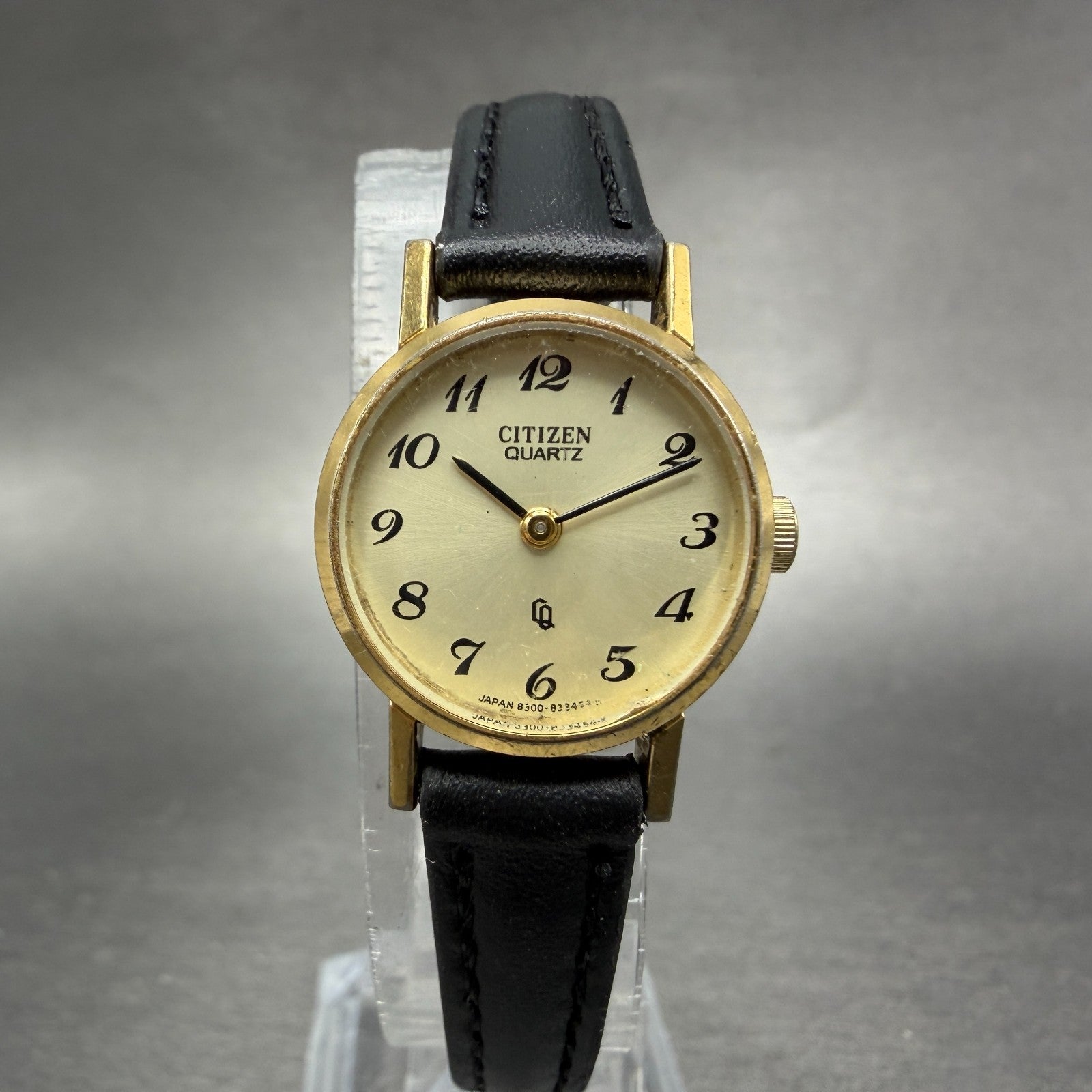 Citizen CQ Watch Women 20mm Champagne Dial Gold Tone Round 4-832370 New Battery0