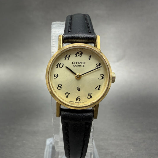 Citizen CQ Watch Women 20mm Champagne Dial Gold Tone Round 4-832370 New Battery0
