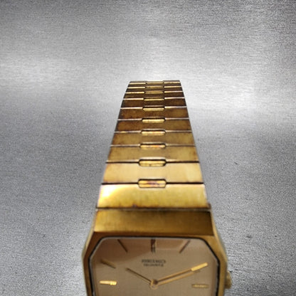 Seiko Tank Watch Men 28mm Gold Dial Gold Tone Octagon 74305079 New battery4