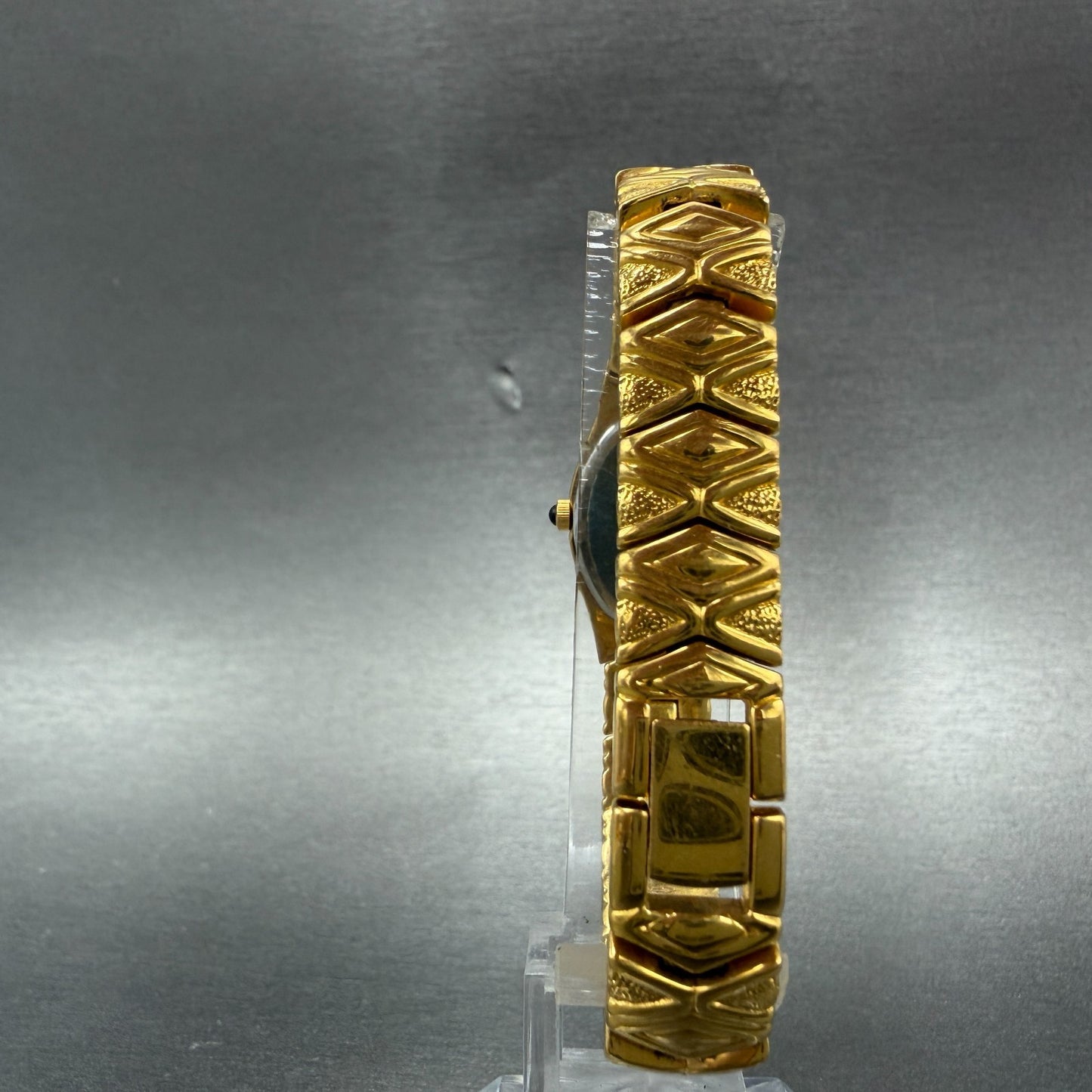 Seiko Watch Women 17mm Champagne Dial Gold Tone Oval V400-6559 VTG New Battey7