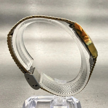 Seiko SX Watch Women 18mm Gold Dial Gold Tone Round 2Y01-0A70 New Battery VTG8