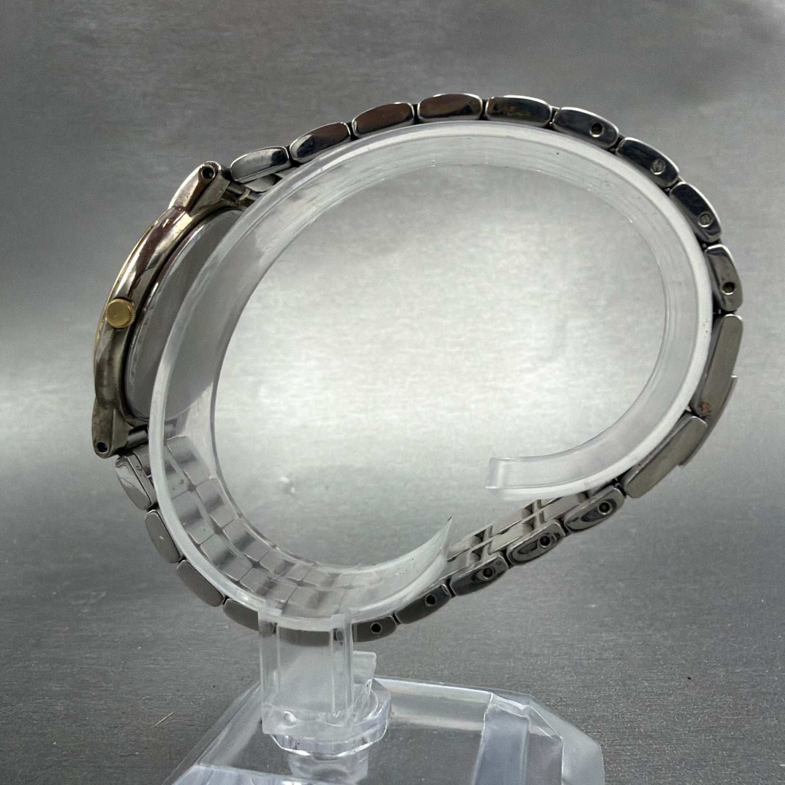 Seiko Lucent Watch Men 32mm White Dial Two Tone Round 5E21-6E90 PARTS7