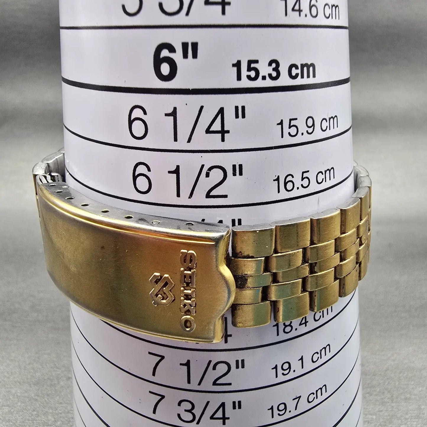 Seiko SQ Watch Men 34mm Gold Dial Gold Tone Daydate Round 5H23-7009 New Battery9