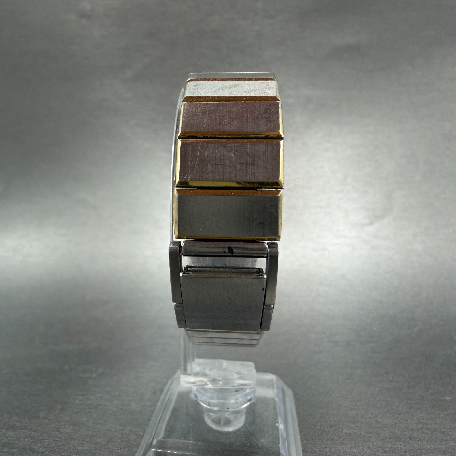 Seiko Tank Watch Men 25mm Gray Dial Two Tone Rectangle 9020-5209 New Battery7