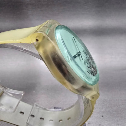 Swatch Musicall DODECAPHONIC Watch Women Blue Dial Clear Case SLK113 New Battery3