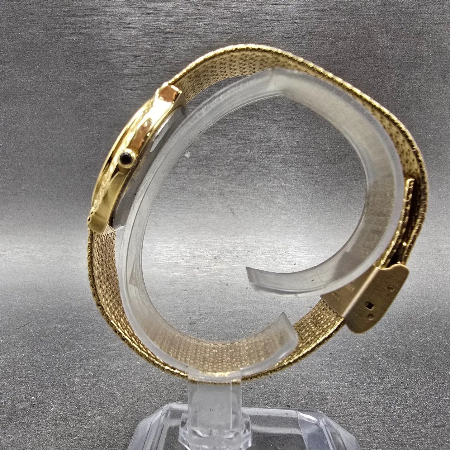 Jules Jurgenson Watch Men 32mm Blue Dial Gold Tone Mesh Band New Battery7
