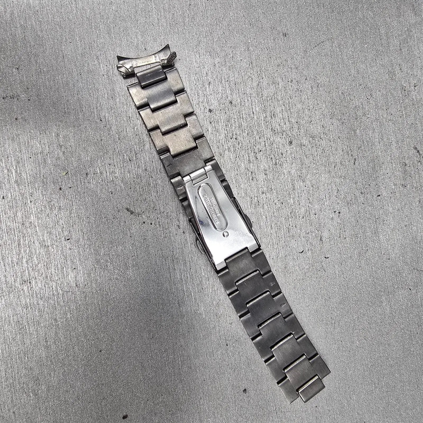 Seiko Bracelet 20mm Black & Gold Tone For 6A32-00B0 Tri Folding 3363 GI Steel5