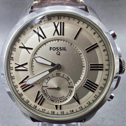 Fossil Q Grant Watch Men 44mm Cream Dial Stainless Steel FTW118 Round New Batt1