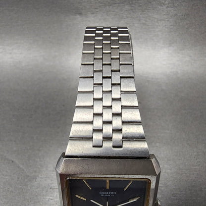 VTG Seiko Tank Watch Men 28mm Blue Dial Steel Rectangle 78105029 PARTS5