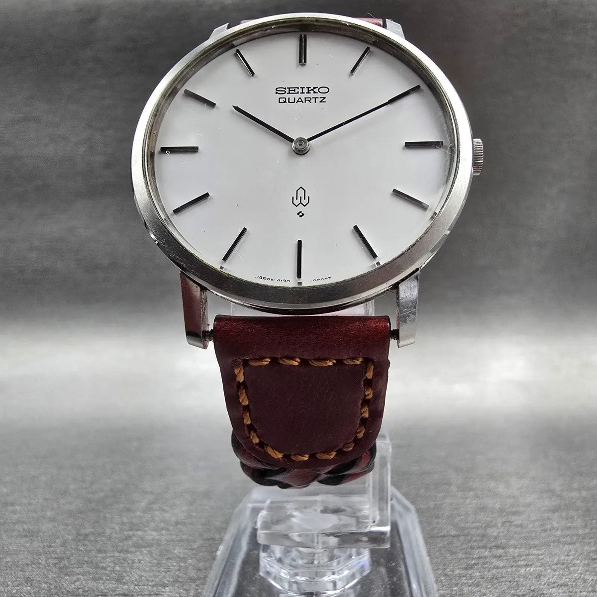 Seiko Watch Men 34mm White Dial Silver Tone Round 4130-9000 New Battery5
