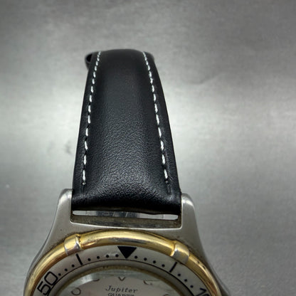 Orient Jupiter Dive Watch Men 36mm Silver Dial Two Tone Date Round New battery4