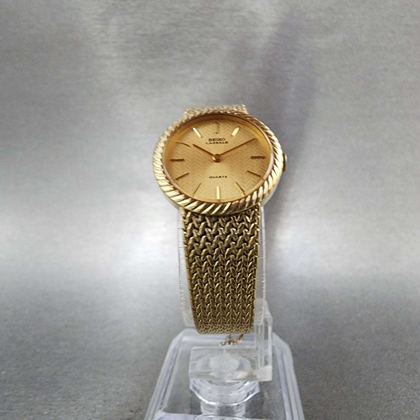 Seiko Lassale Watch Women 22mm Champagne Dial Gold Tone 14000479 New Battery5