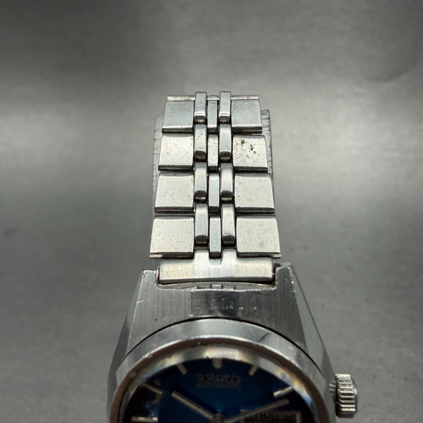 Seiko Automatic Watch Women 25mm Blue Dial Silver Tone Daydate 2206-0720 Runs4