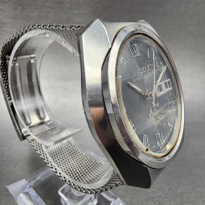 Orient Chronoace Watch Men 37mm Gray Dial Steel Daydate Round Automatic  PARTS6