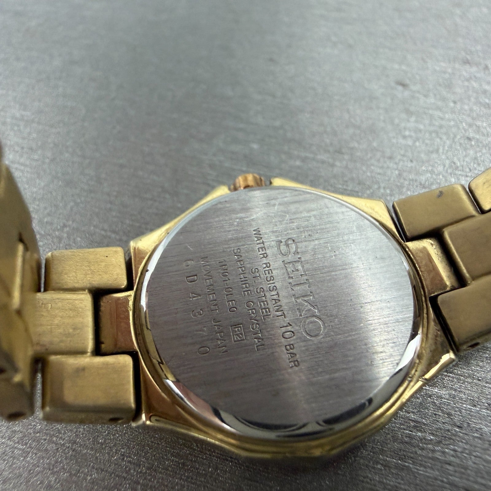 Seiko Coutura Watch Women 23mm Gray Dial Gold Tone 1N01-0lE0 New Battery ABC9