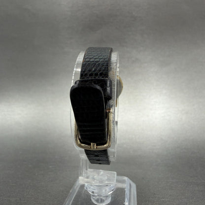 Seiko Watch Women 20mm Black Dial Gold Tone Round Vintage 1N00-0F69 New Battery77