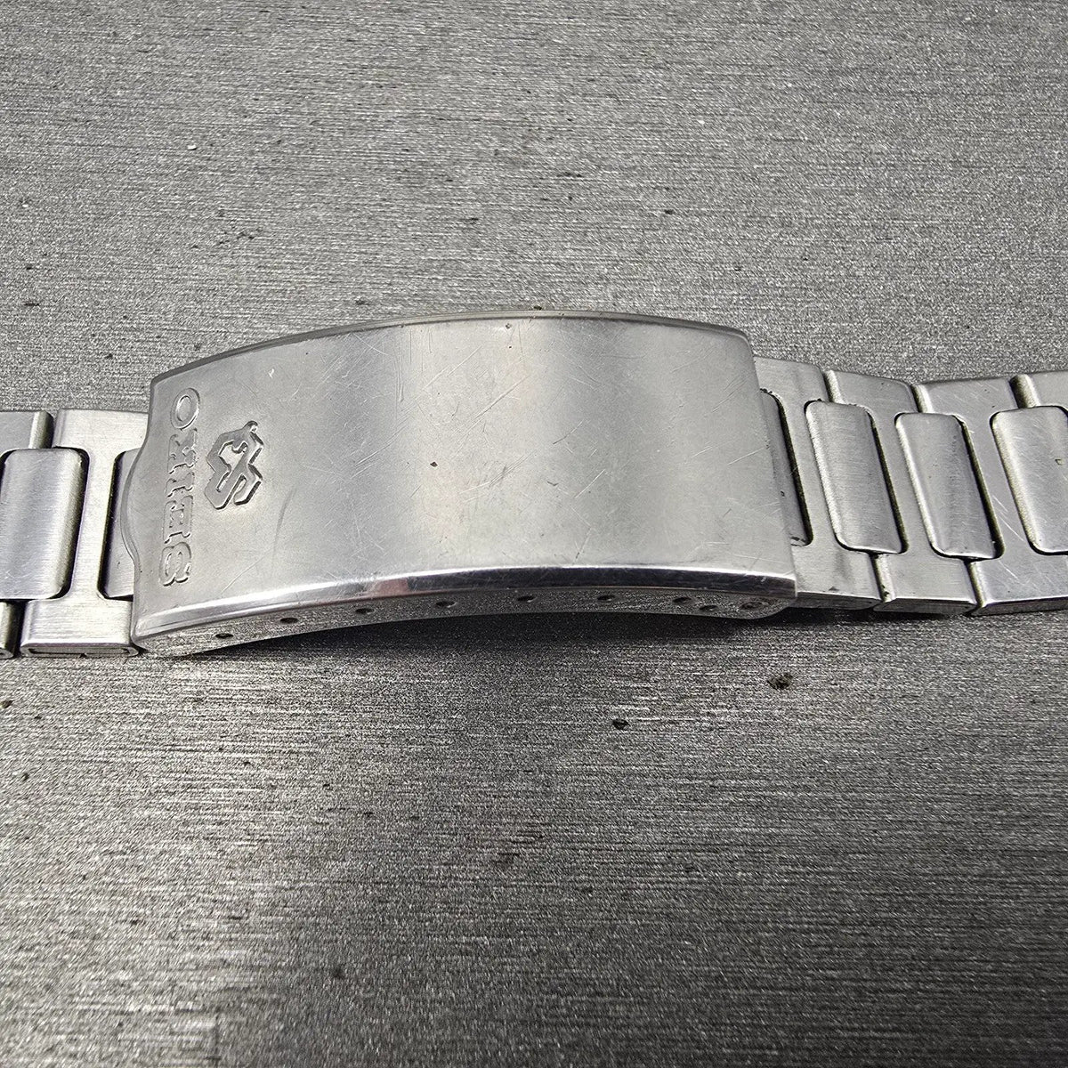 Seiko SQ Bracelet 19mm Stainless Steel Silver Tone Tri Folding Clasp READ!! Z3353